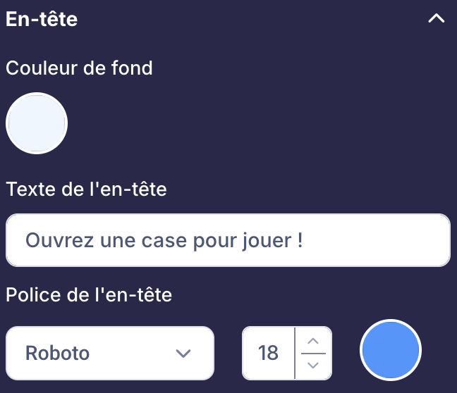 Configuration de l'en-tête